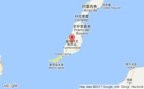 加那利群島港口富埃特文圖拉島fuerteventura港口地圖