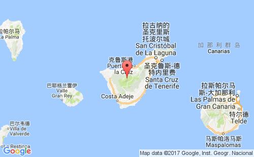 加那利群島港口特內(nèi)里費(fèi)tenerife港口地圖