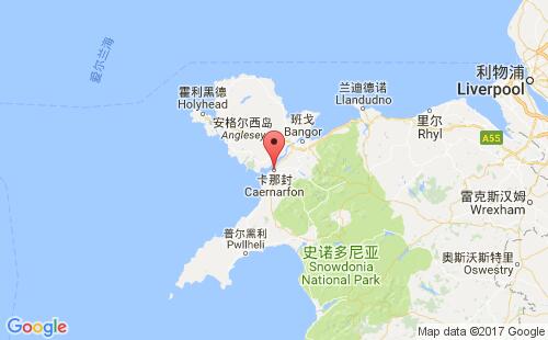 英國(guó)港口卡那封caernarfon港口地圖