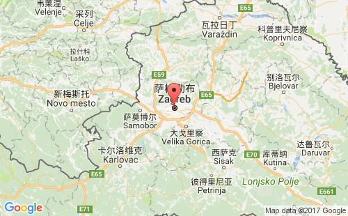 克羅地亞港口薩格勒布zagreb港口地圖