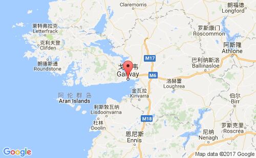 愛爾蘭港口戈爾韋galway港口地圖