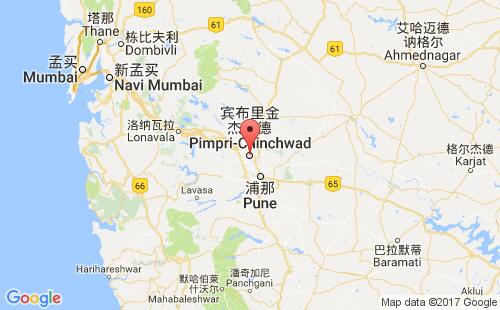 印度港口浦那平欽icd pune pimpri港口地圖