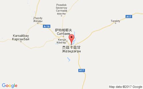 哈薩克斯坦港口熱茲卡茲甘zhezkazgan港口地圖