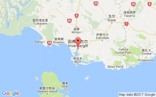 新西蘭港口因弗卡吉爾invercargill港口地圖