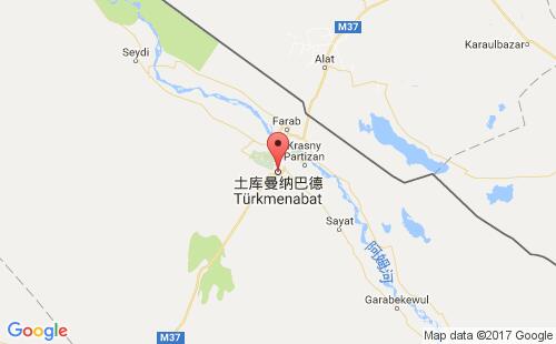 土庫曼斯坦港口土庫曼納巴德cahrgo turkmenabad港口地圖