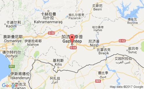 土耳其港口加濟安泰普gaziantep港口地圖