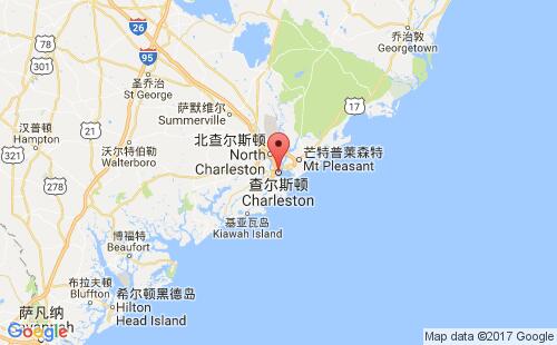 美國(guó)港口查爾斯頓charleston,sc港口地圖