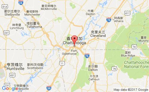 美國港口查塔努加chattanooga,tn港口地圖