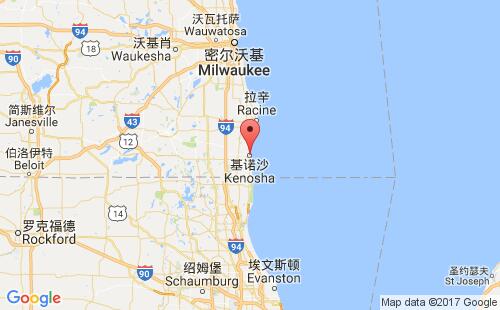 美國港口基諾沙kenosha,wi港口地圖