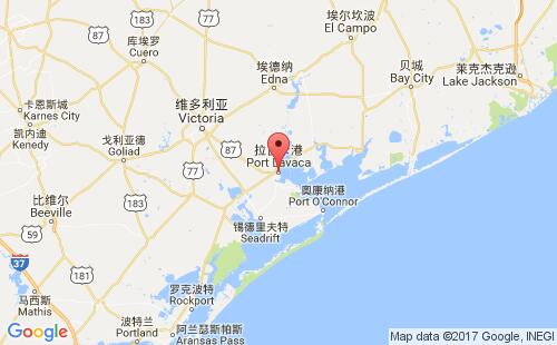 美國港口拉瓦卡port lavaca,tx港口地圖