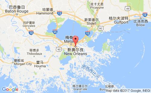 美國(guó)港口新奧爾良new orleans,la港口地圖