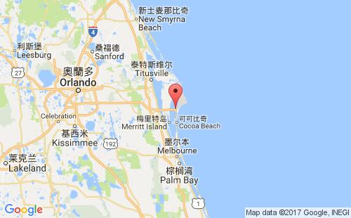 美國(guó)港口卡納維拉爾港port canaveral港口地圖