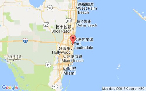 美國(guó)港口埃弗格雷斯港port everglades,fl港口地圖