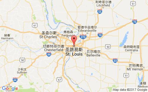 美國(guó)港口圣路易斯st.louis,mo港口地圖